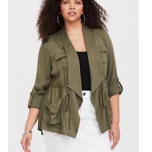 Torrid Olive Twill Drape Anarok